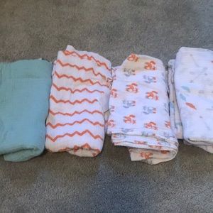 4 Aden and Anais swaddle blankets